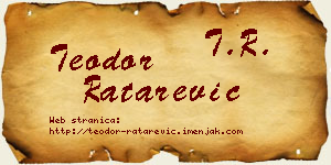 Teodor Ratarević vizit kartica